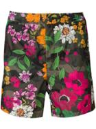 Valentino Camouflowers Print Swim Shorts - Green
