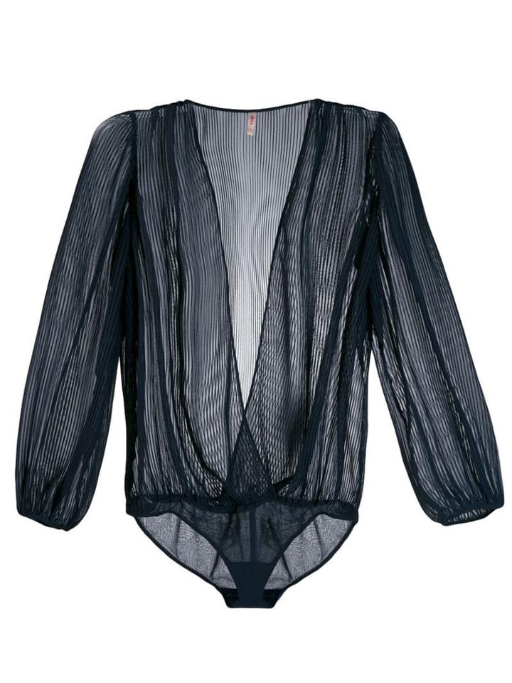 Indress Pleated Sheer Body - Blue