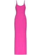 Alessandra Rich Crystal-button Long Dress - Pink