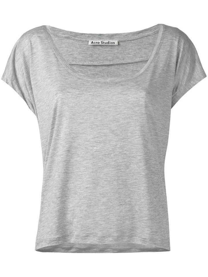 Acne Studios Scoop Neck T-shirt, Women's, Size: Medium, Grey, Lyocell