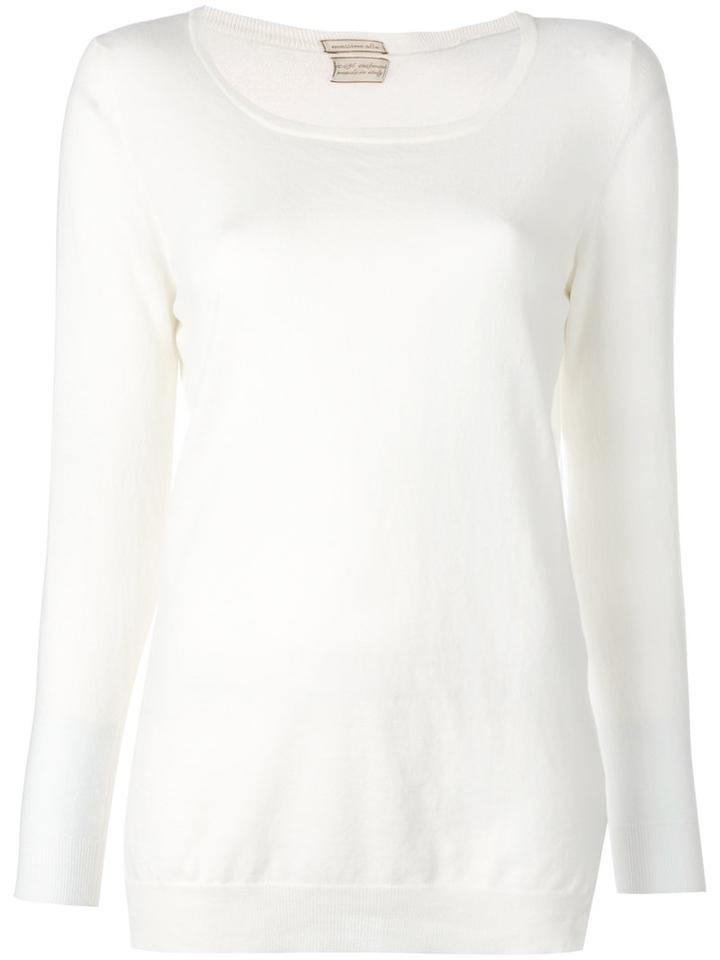Massimo Alba Plain Sweatshirt, Women's, Size: Large, White, Cashmere