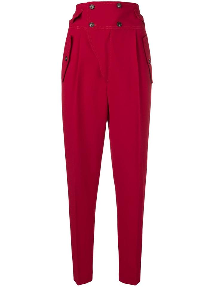 Nº21 High-waisted Trousers - Red