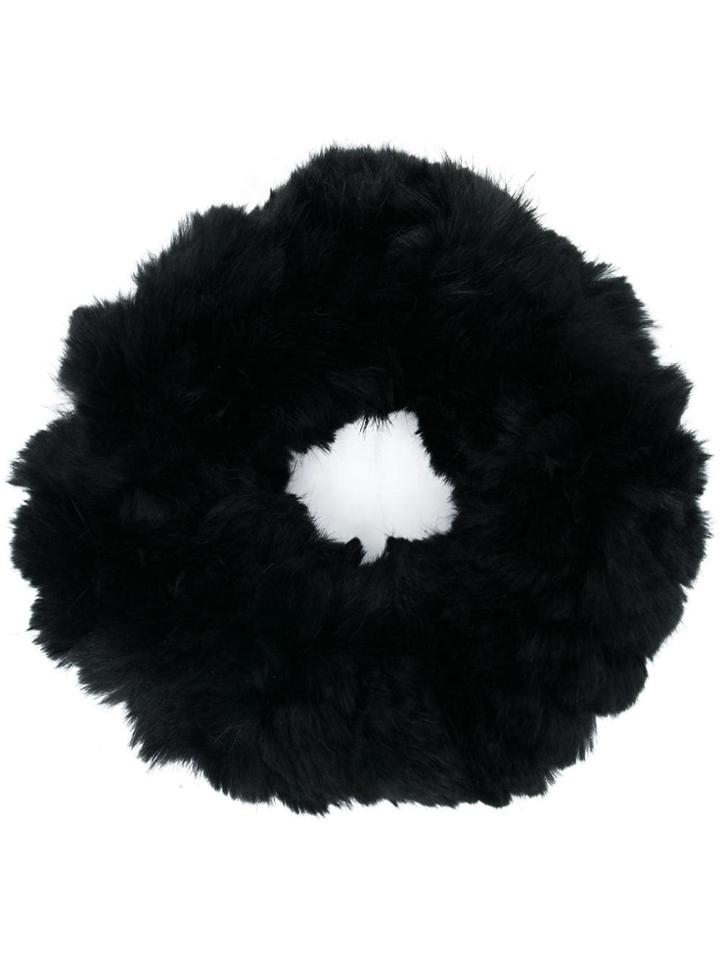 Yves Salomon Sheared Collar Scarf - Black