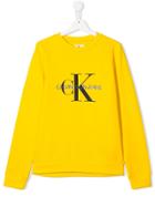 Calvin Klein Kids Teen Logo Print Sweatshirt - Yellow