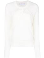 Carven Draped Cable Sweater - White
