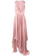 Blumarine Ruffle Neck Dress - Pink & Purple