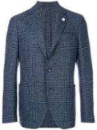Lardini - Checked Two Button Blazer - Men - Polyester/wool - 52, Blue, Polyester/wool