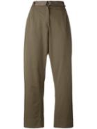 Erika Cavallini 'semi-couture' Trousers, Women's, Size: 44, Green, Cotton/lyocell