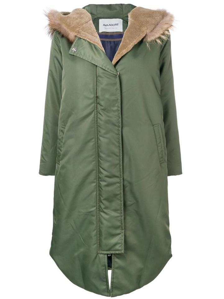 Ava Adore Hooded Parka Coat - Green