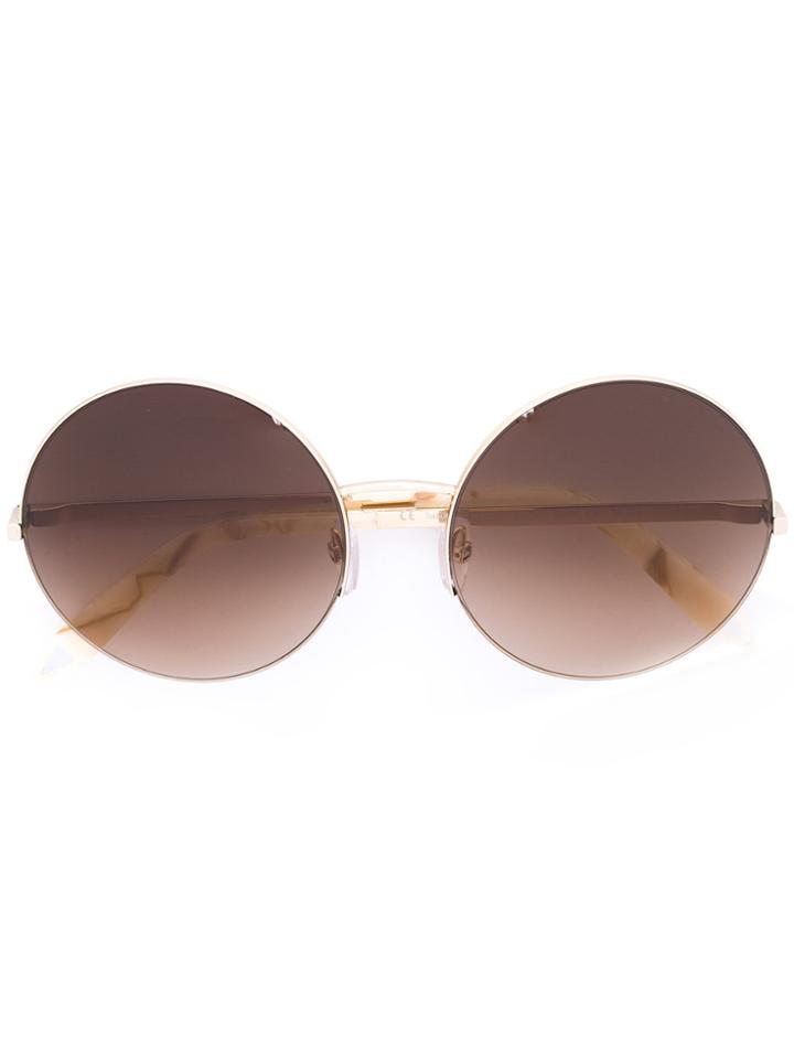 Victoria Beckham Round Gradient Lens Sunglasses - Nude & Neutrals