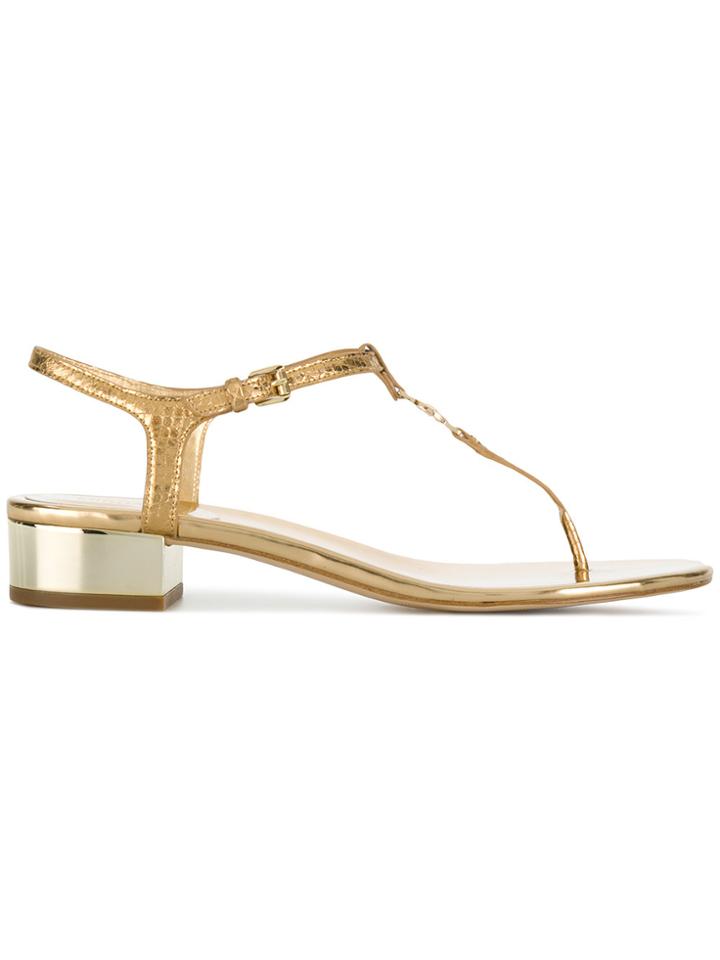 Michael Michael Kors Cayla Block-heel Sandals - Metallic