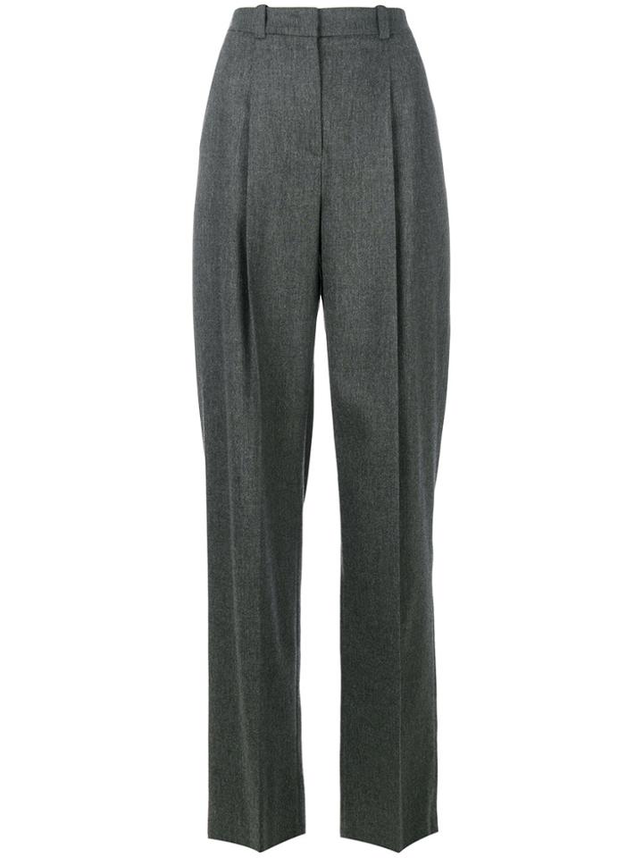 Jil Sander Navy Pleated Wide Leg Trousers - Grey