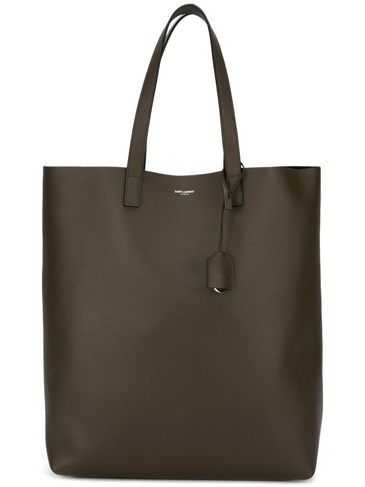 Saint Laurent Classic Shopper Tote, Men's, Brown, Calf Leather