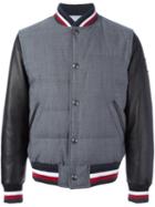 Moncler Gamme Bleu Varsity Jacket, Men's, Size: 4, Grey, Cotton/feather Down/nylon/wool