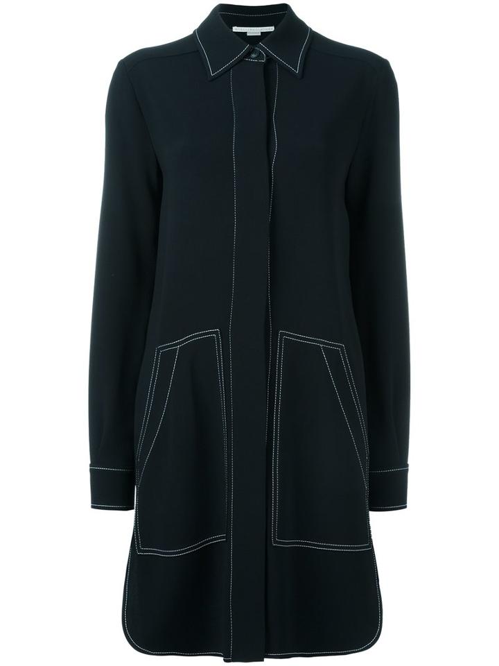 Stella Mccartney Stitching Detail Shirt Dress, Women's, Size: 44, Blue, Viscose/acetate/spandex/elastane