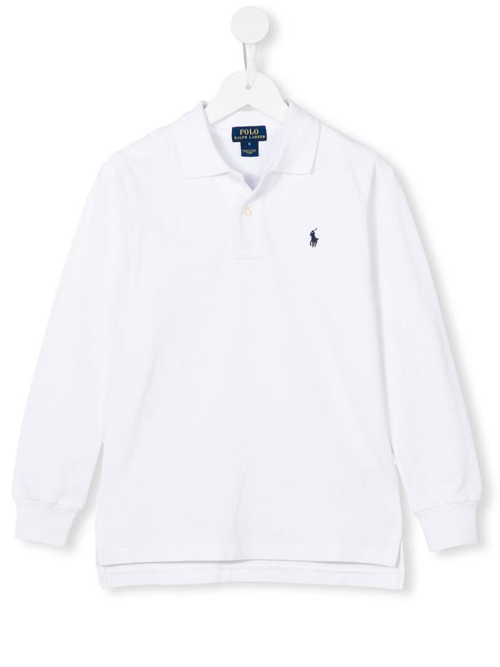 Ralph Lauren Kids Long Sleeve Polo Shirt, Boy's, Size: 7 Yrs, White