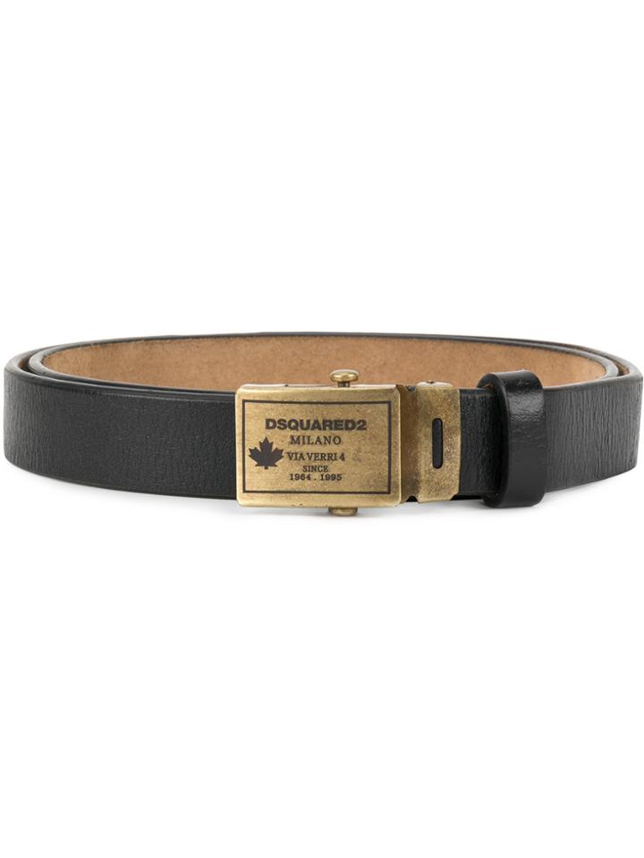 Dsquared2 Embossed Milano Belt - Black