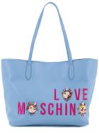 Love Moschino - Logo Shopper Tote - Women - Polyurethane - One Size, Blue, Polyurethane