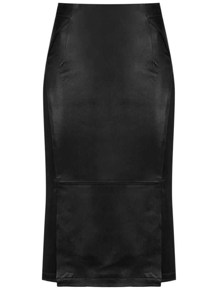 Tufi Duek Leather Pencil Skirt - Black