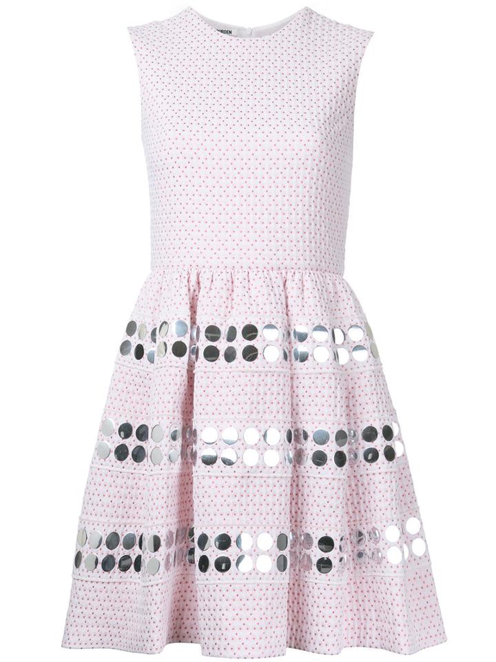 Jourden Metallic Embellishment Flared Dress, Women's, Size: 40, Pink/purple, Cotton/polyamide/polyester/metallic Fibre