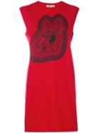 Mcq Alexander Mcqueen - Skull Rabbit Print Dress - Women - Cotton - Xs, Red, Cotton
