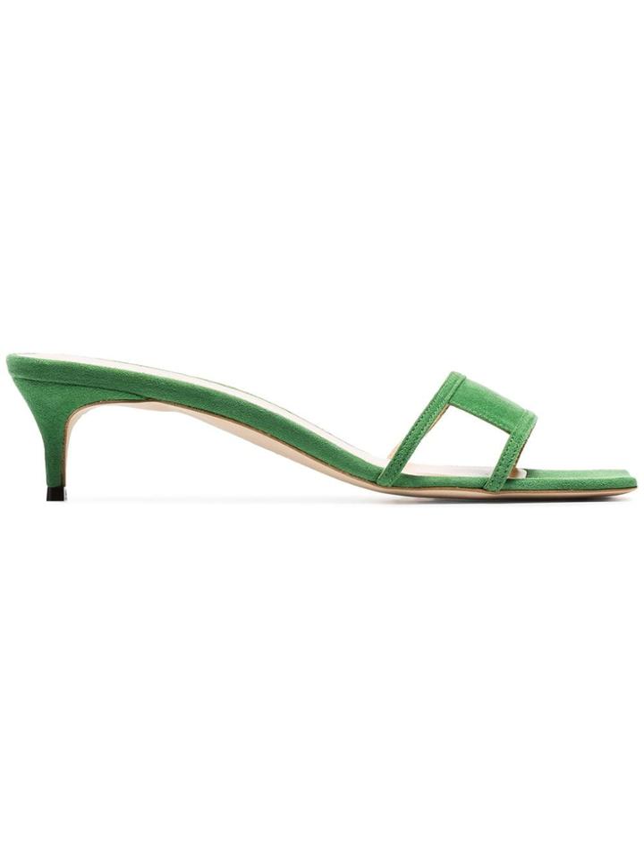 By Far Green Virgo 45 Suede Leather Mules