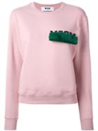 Msgm Hidden Logo Sweatshirt, Women's, Size: Xl, Pink/purple, Cotton/mink Fur