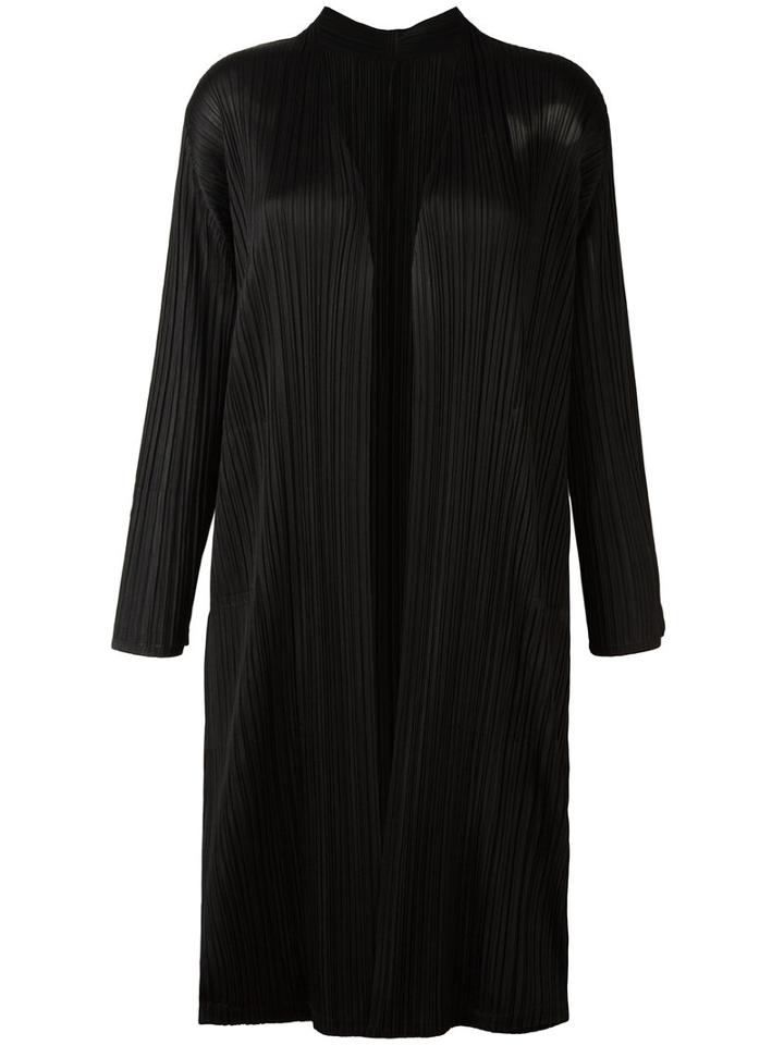 Pleats Please By Issey Miyake Pleated Oversized Jacket, Women's, Size: Iv, Black, Polyester