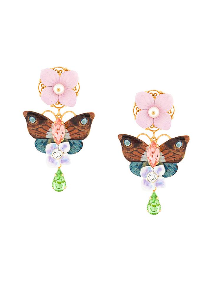 Dolce & Gabbana Butterfly Clip-on Earrings - Multicolour