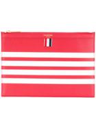Thom Browne 4-bar Stripe Leather Tablet Holder - Red