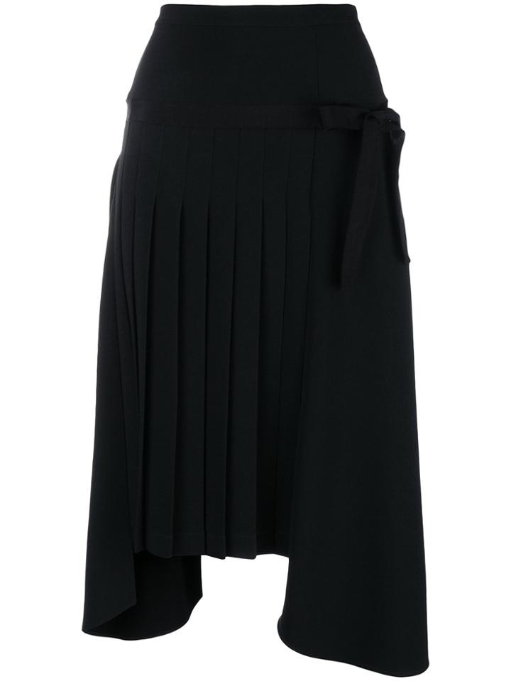 Ermanno Scervino Pleated Uneven Hem Skirt - Black