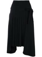 Ermanno Scervino Pleated Uneven Hem Skirt - Black