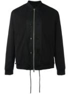 3.1 Phillip Lim Zipped Bomber Jacket, Men's, Size: Small, Black, Cotton/polyester/cupro