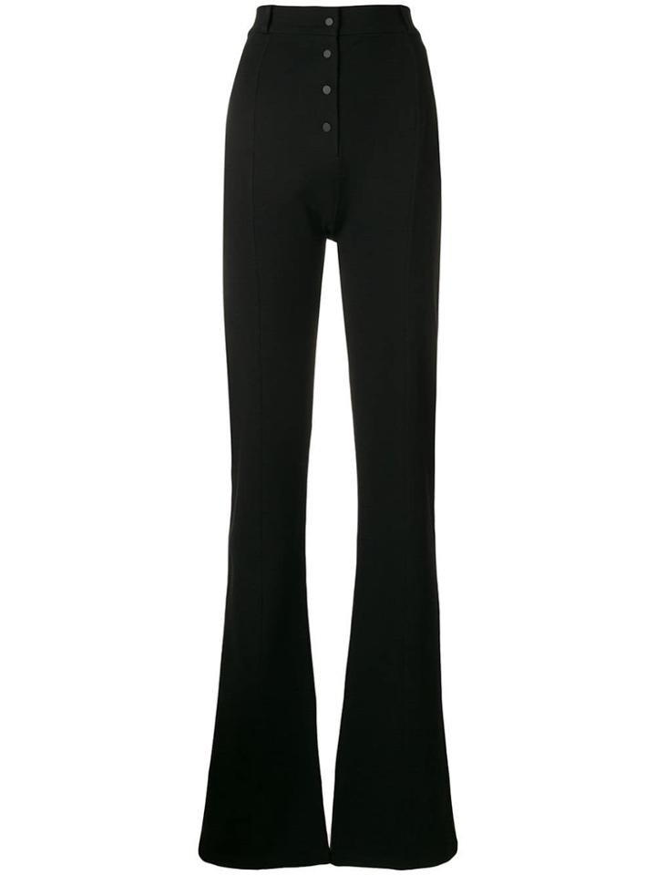 Paco Rabanne High-waisted Flared Trousers - Black