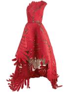 Oscar De La Renta Asymmetric Embroidered Gown