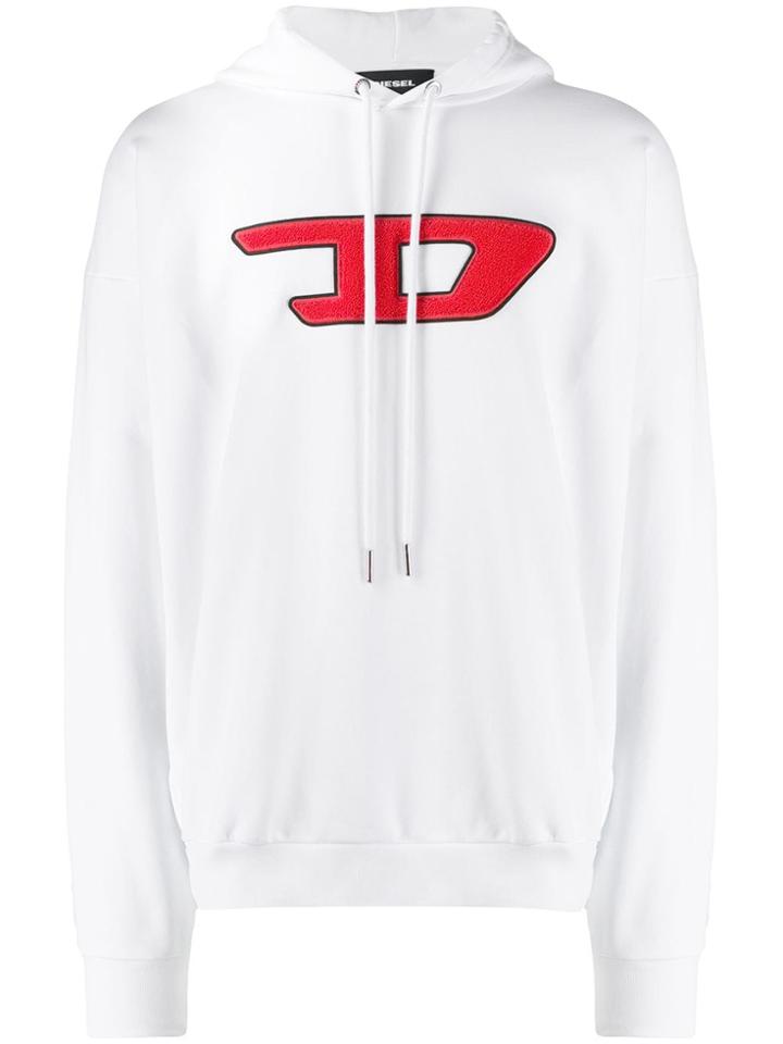 Diesel D Logo Hoodie - White