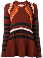 Paco Rabanne Striped Jumper, Women's, Size: Medium, Red, Polyamide/acetate/virgin Wool