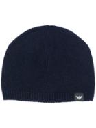 Emporio Armani Cashmere Knit Beanie - Blue