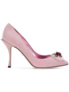 Dolce & Gabbana Lori Rose Applique Pumps - Pink