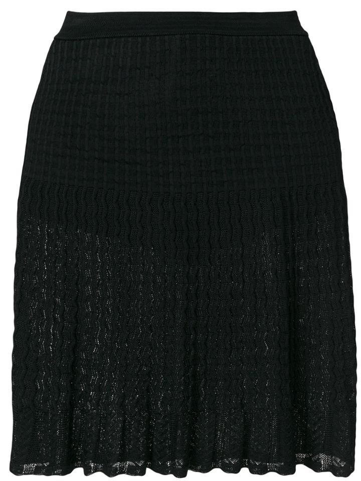 Alaïa Vintage Pleated Lace Skirt - Black