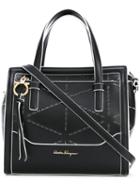 Salvatore Ferragamo - Punch Hole Shoulder Bag - Women - Calf Leather - One Size, Women's, Black, Calf Leather