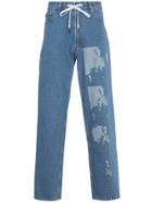 Liam Hodges Skeleton Print Jeans - Blue