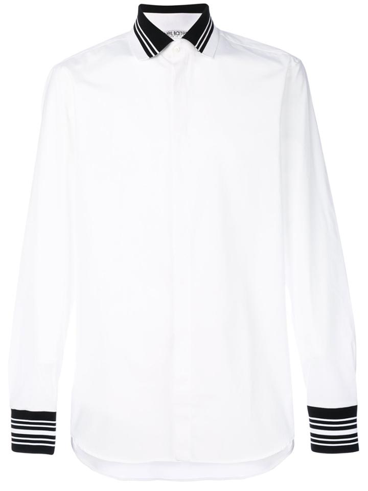Neil Barrett Contrast Stripe Collar Shirt - White