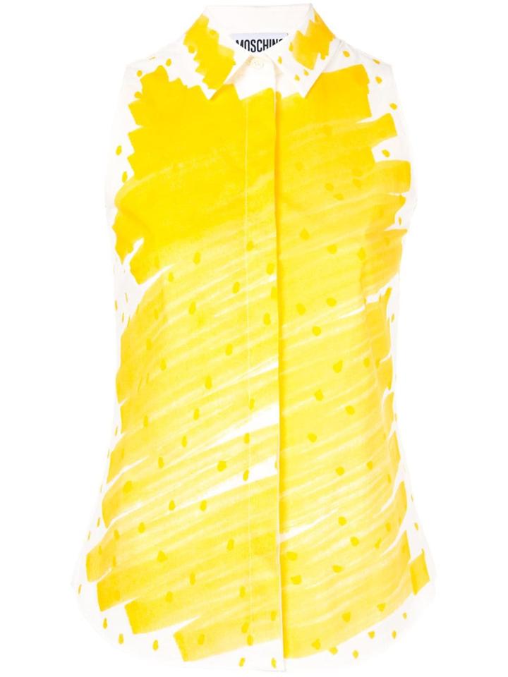Moschino Paint Swipe Sleeveless Shirt - Yellow