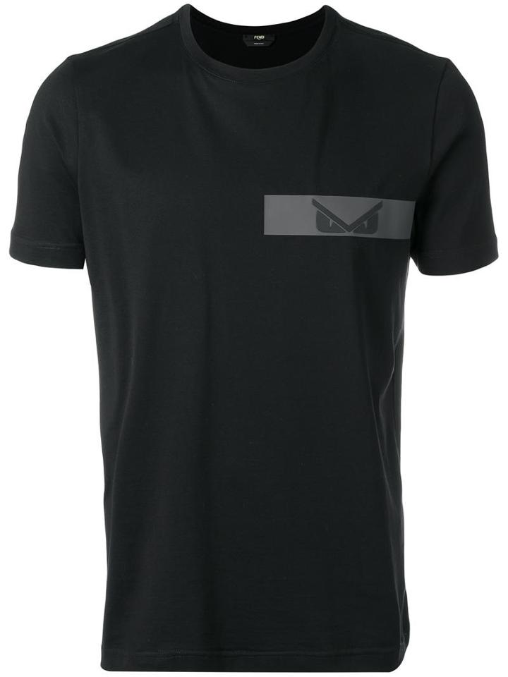 Fendi Bag Bugs T-shirt, Men's, Size: 54, Black, Cotton