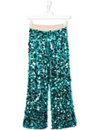 La Stupenderia Sequinned Wide Leg Trousers - Blue
