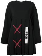 Msgm Logo Print Dress, Women's, Size: 38, Black, Polyester