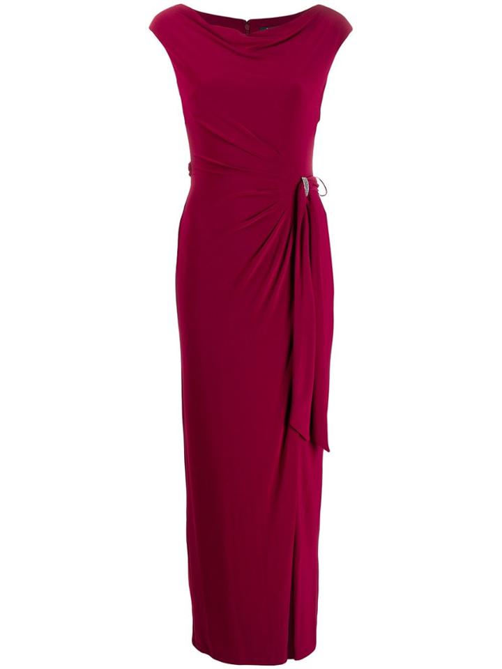 Lauren Ralph Lauren Side Slit Dress - Red
