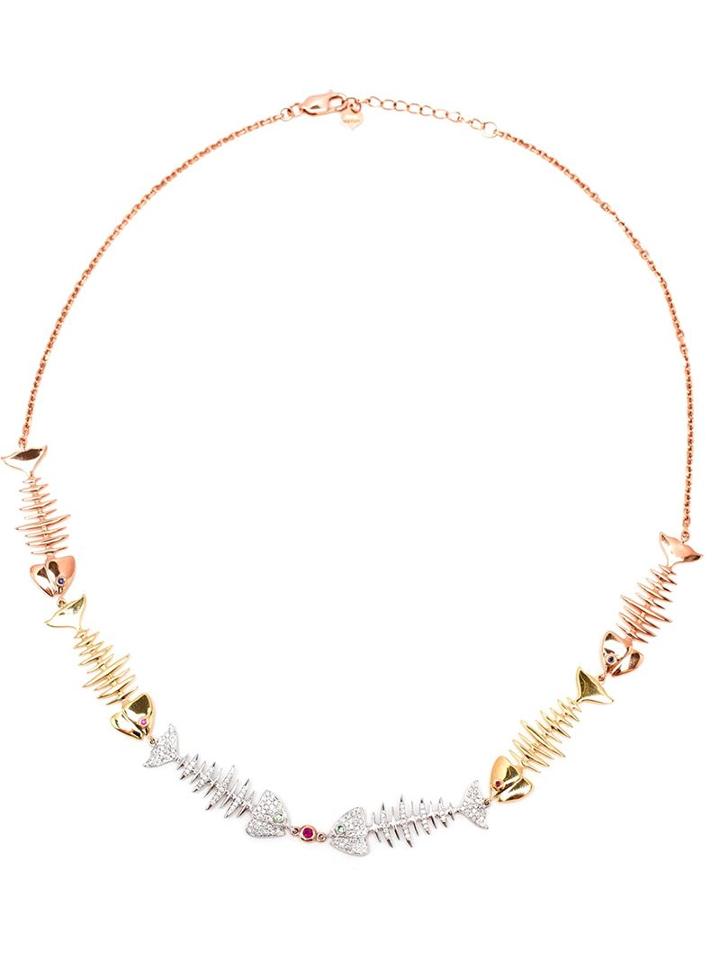 Kamushki Six Piece 18k Gold, Diamond And Sapphire Necklace