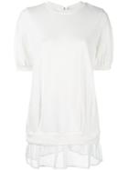 Moncler Sheer Hem Knitted T-shirt - White